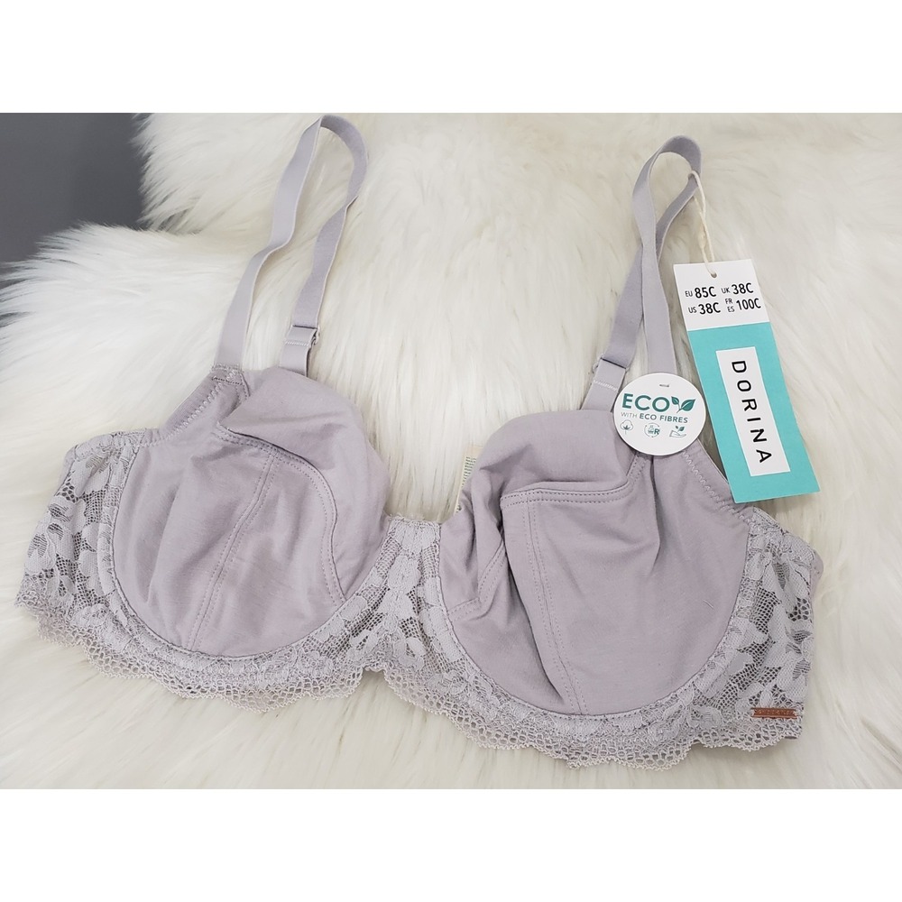 Dorina Women's Addison Non Padded Elegant Lace Bra GREY SIZE 85C / 38C